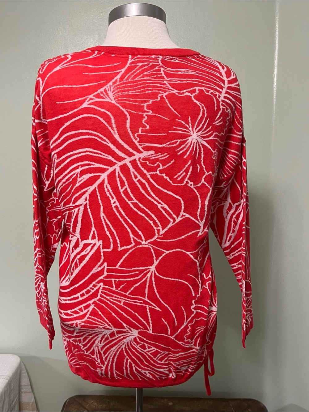 Tommy Bahama Island Bloom Jacquard Women's Cotton Sweater Size M - Picture 4 of 10